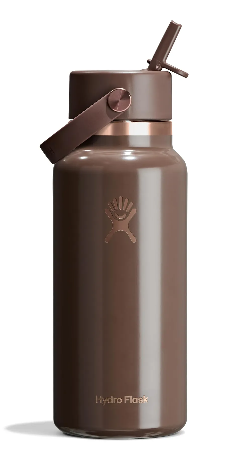 hydro-flask-32-oz-wide-mouth-insulated-water-bottle-with-flex-straw-lid-chocolat image 1