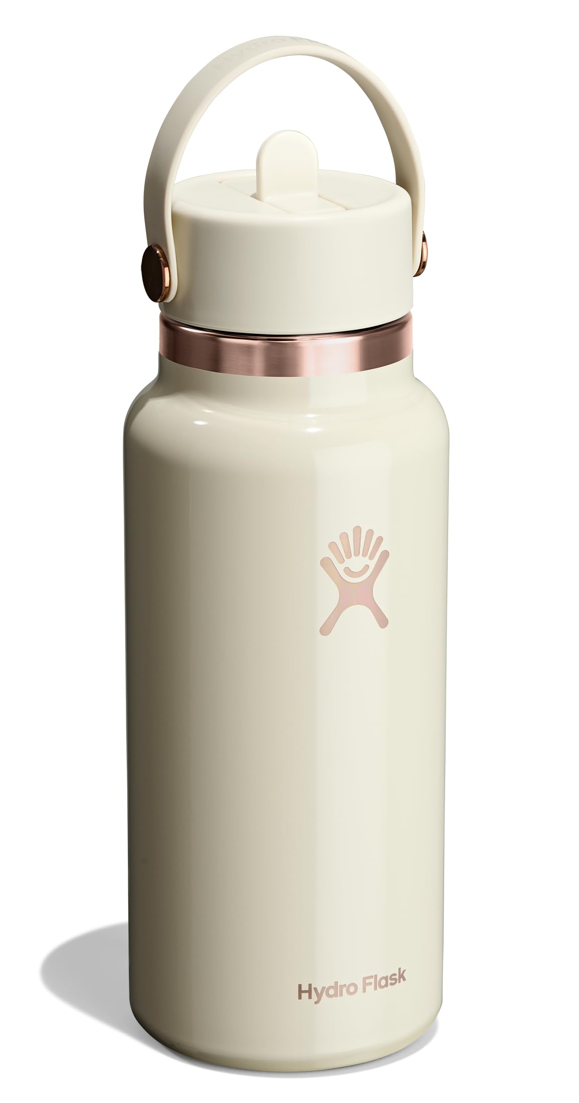 hydro-flask-32-oz-wide-mouth-insulated-water-bottle-with-flex-straw-lid-linen-ro image 2