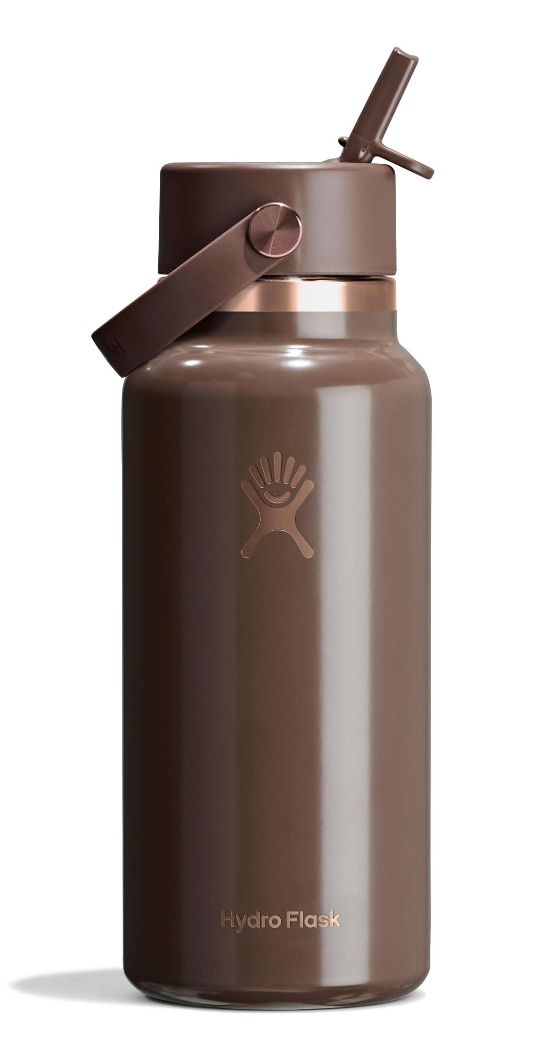 hydro-flask-32-oz-wide-mouth-insulated-water-bottle-with-flex-straw-lid-chocolat image 1