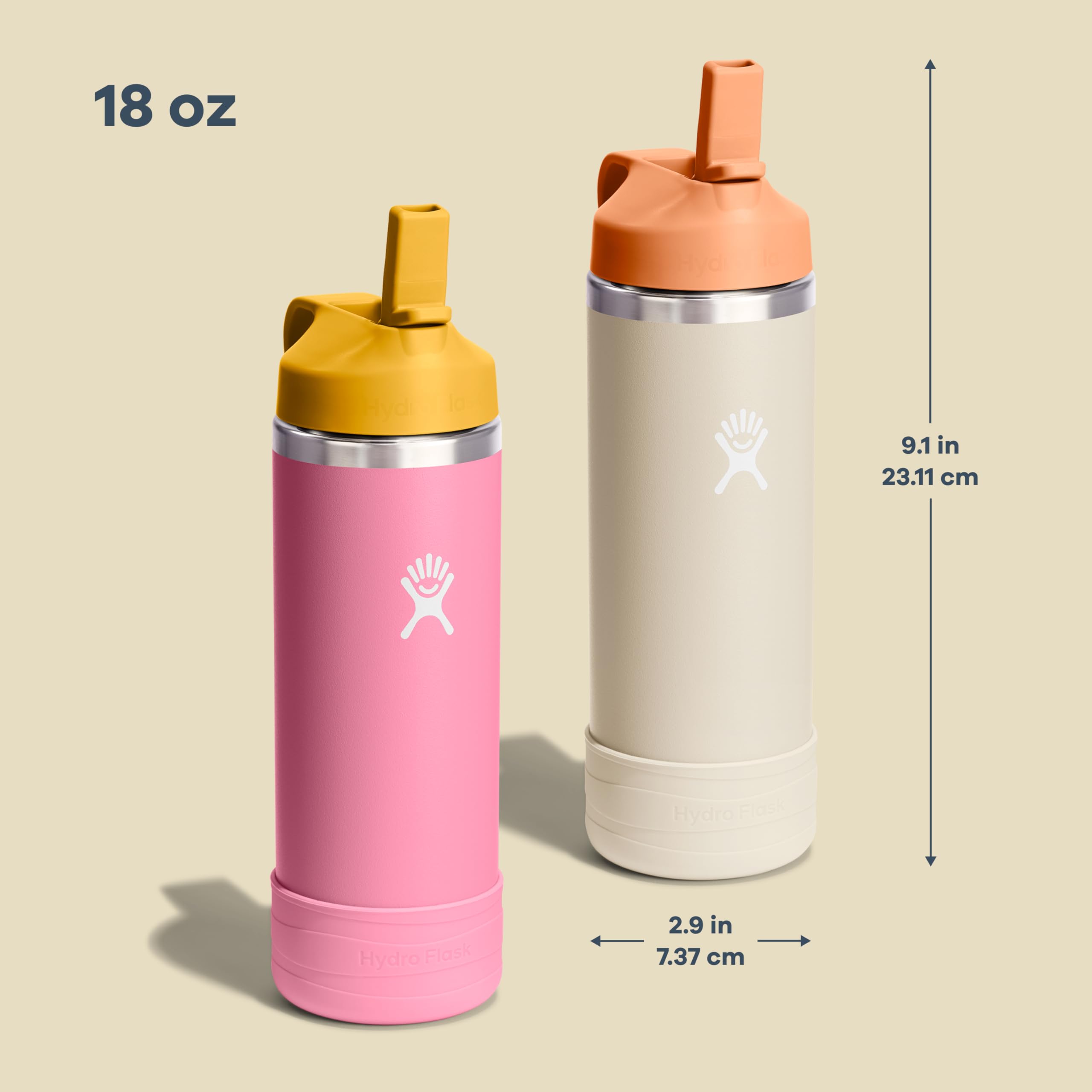 hydro-flask-kids-18-oz-water-bottle-with-straw-cap-insulated-stainless-steel-sch image 3