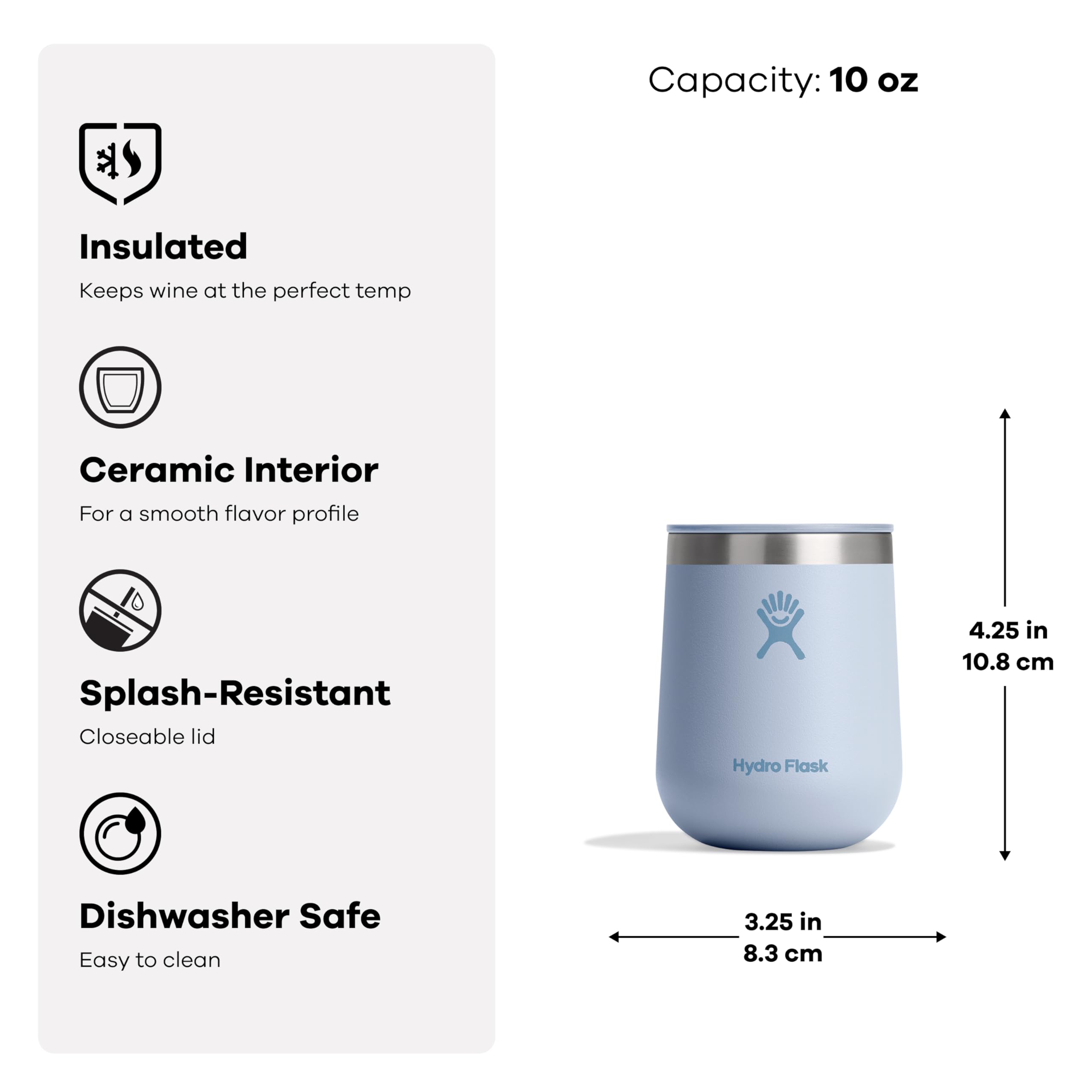 hydro-flask-10-oz-wine-glass-tumbler-insulated-stainless-steel-stemless-wine-tum image 2
