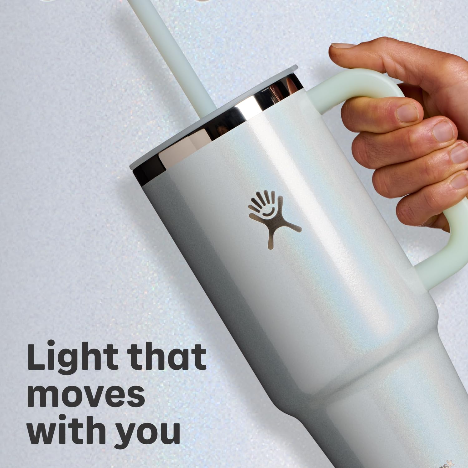 hydro-flask-40-oz-travel-tumbler-with-handle-lid-and-straw-glimmer-cream-insulat image 4