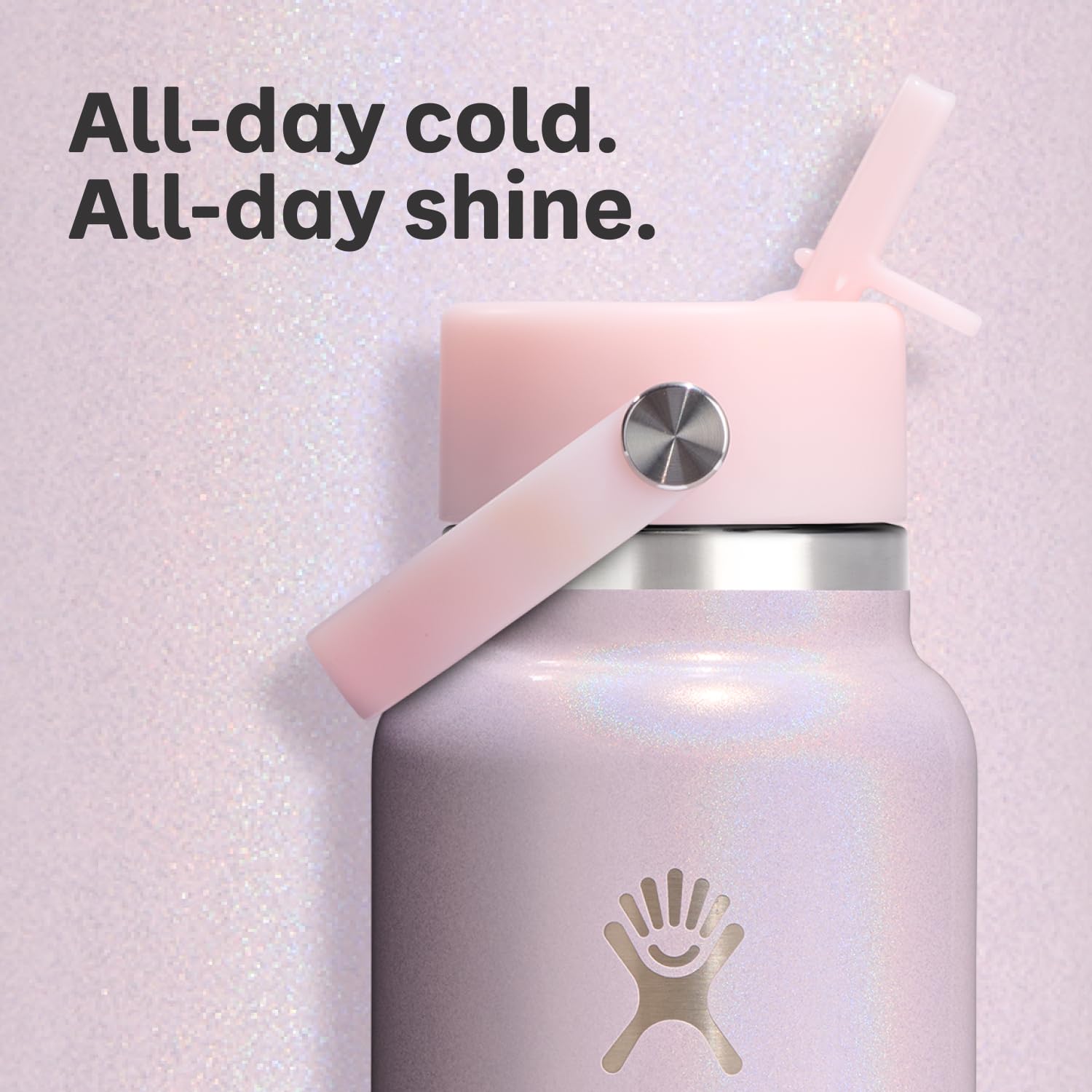hydro-flask-wide-mouth-water-bottle-with-flex-straw-cap-24-oz-glimmer-cream-insu image 4