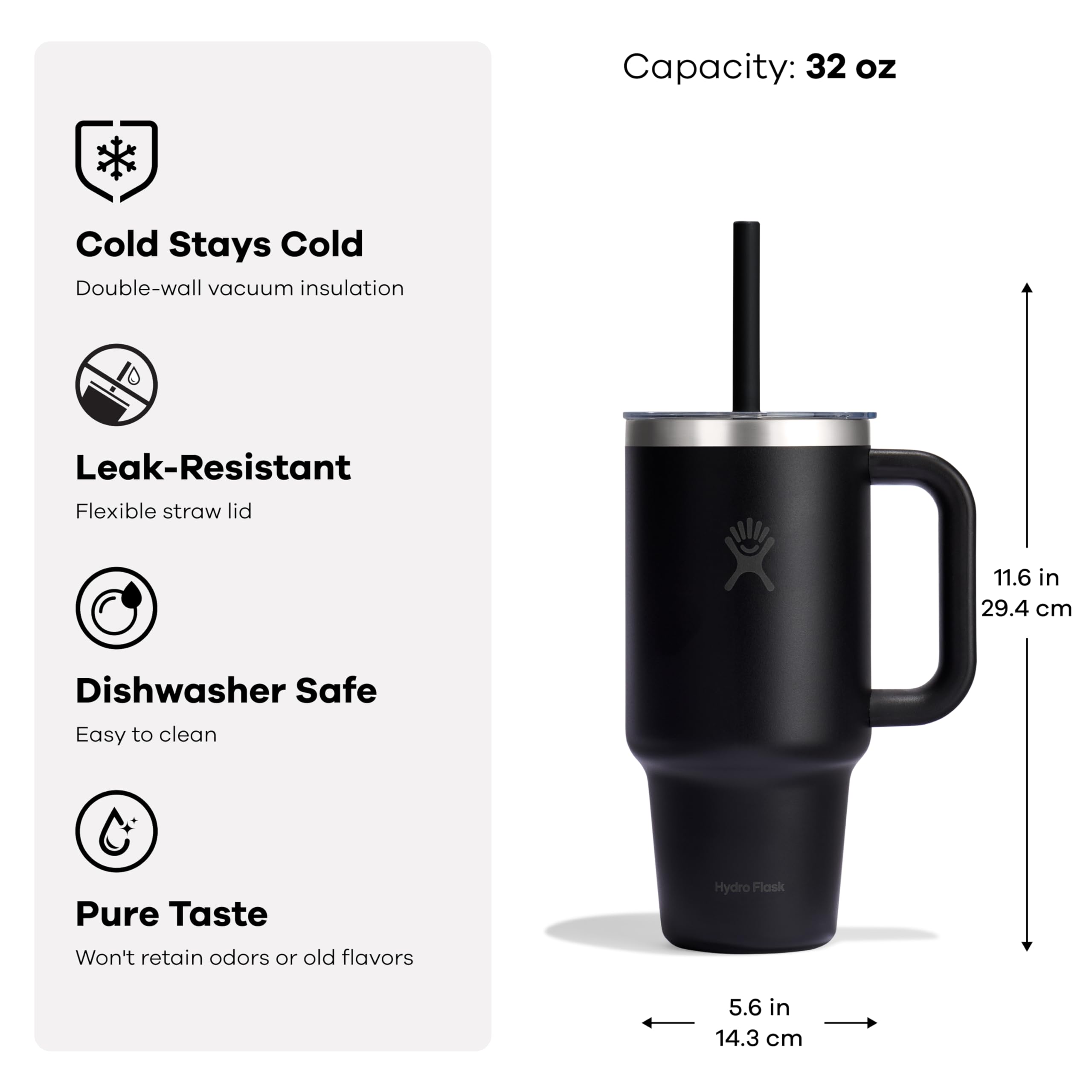 hydro-flask-32-oz-travel-tumbler-with-handle-clear-straw-lid-in-capri-blue-temps image 3