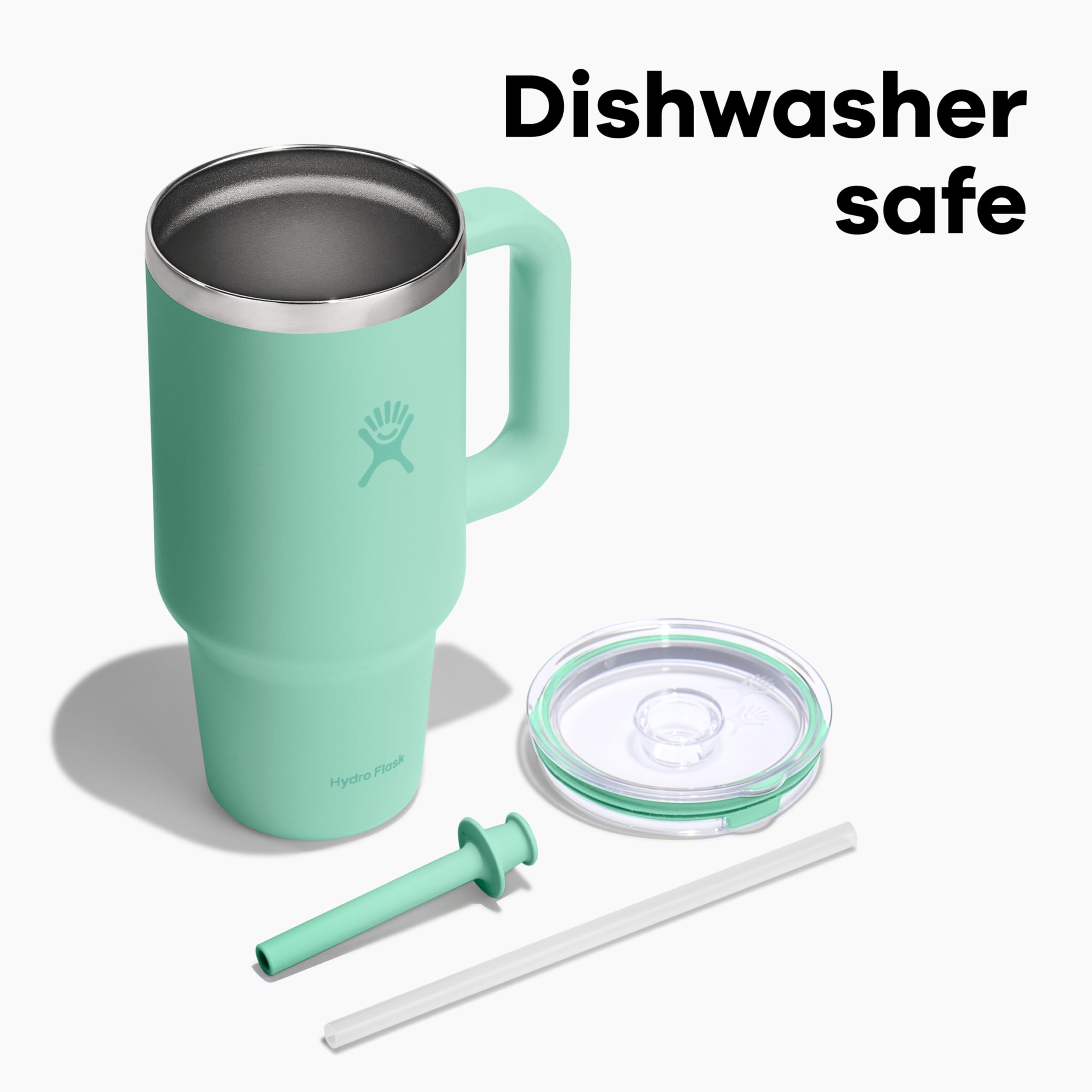 hydro-flask-32-oz-travel-tumbler-with-handle-clear-straw-lid-in-capri-blue-temps image 7