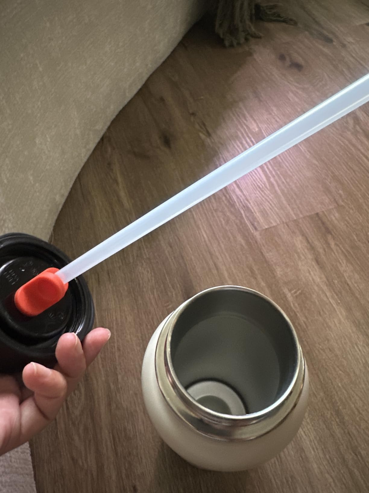 Straw detached