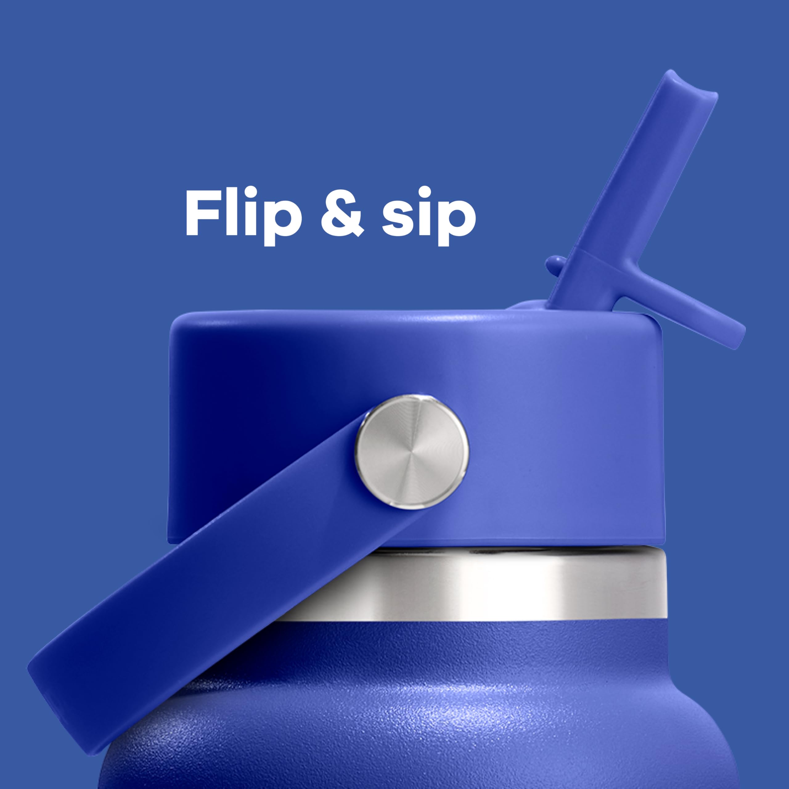 hydro-flask-flex-straw-cap-replacement-lid-for-wide-mouth-bottles-capri-blue-lea image 7