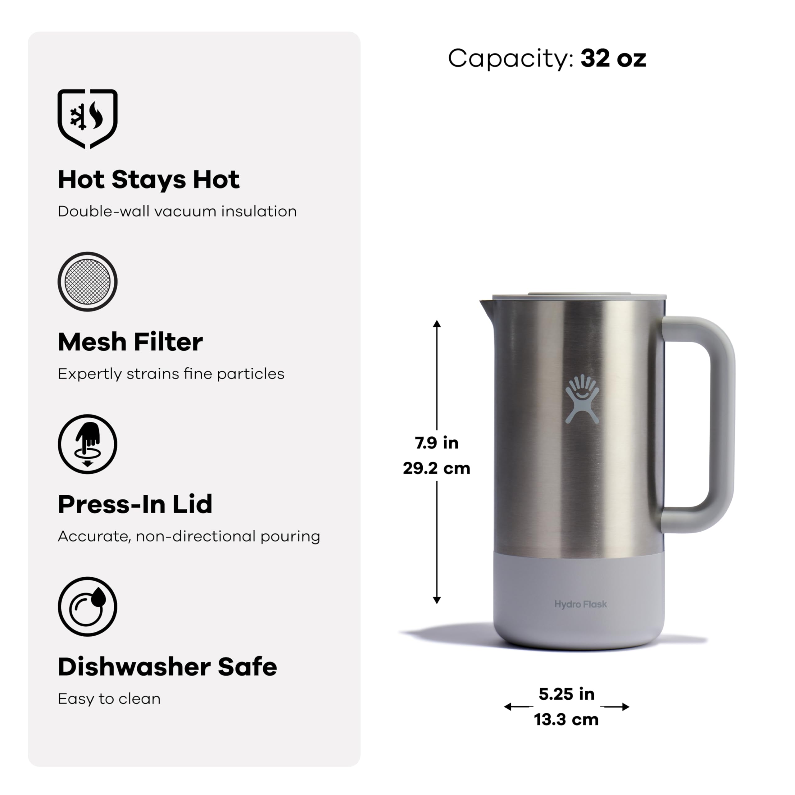 hydro-flask-32-oz-insulated-stainless-steel-french-press-coffee-maker-shale-gray image 3