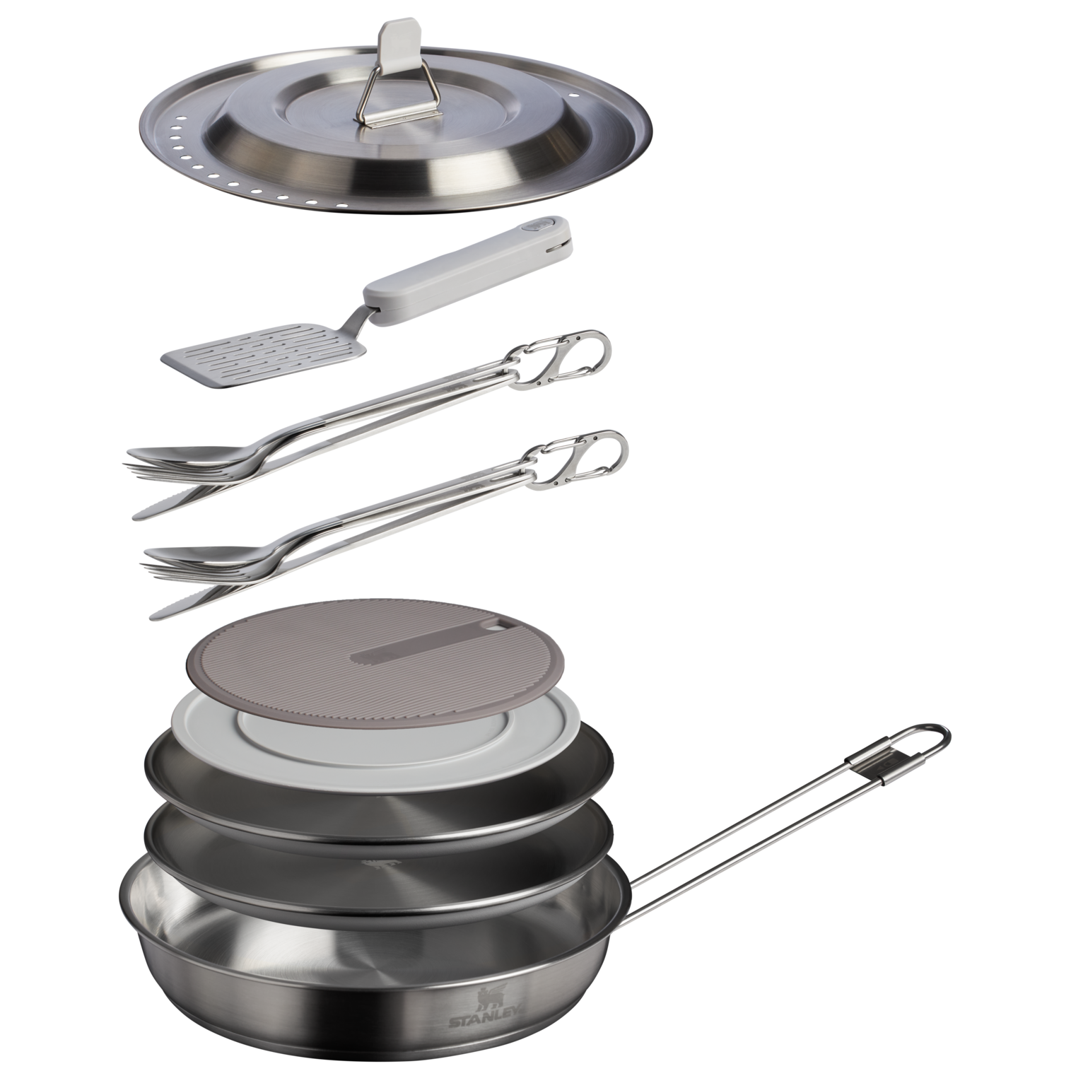 stanley-1913-the-wildfare-pro-fry-pan-cookset-15-piece-tri-ply-stainless-steel-o image 3